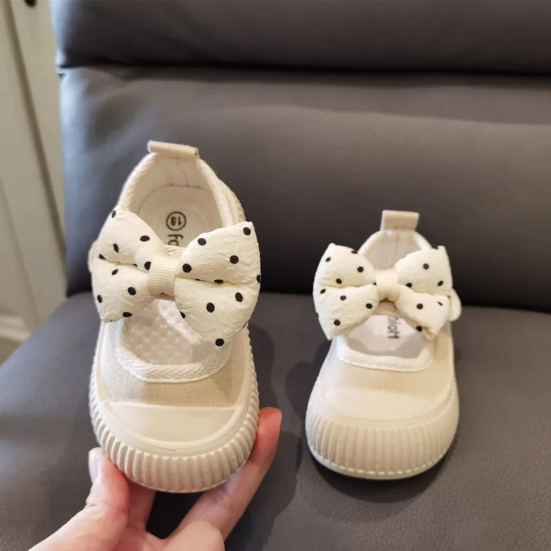 Zapatillas enfant baskets automne Anti coup de pied fille toile chaussures arc bébé marche chaussure semelle s