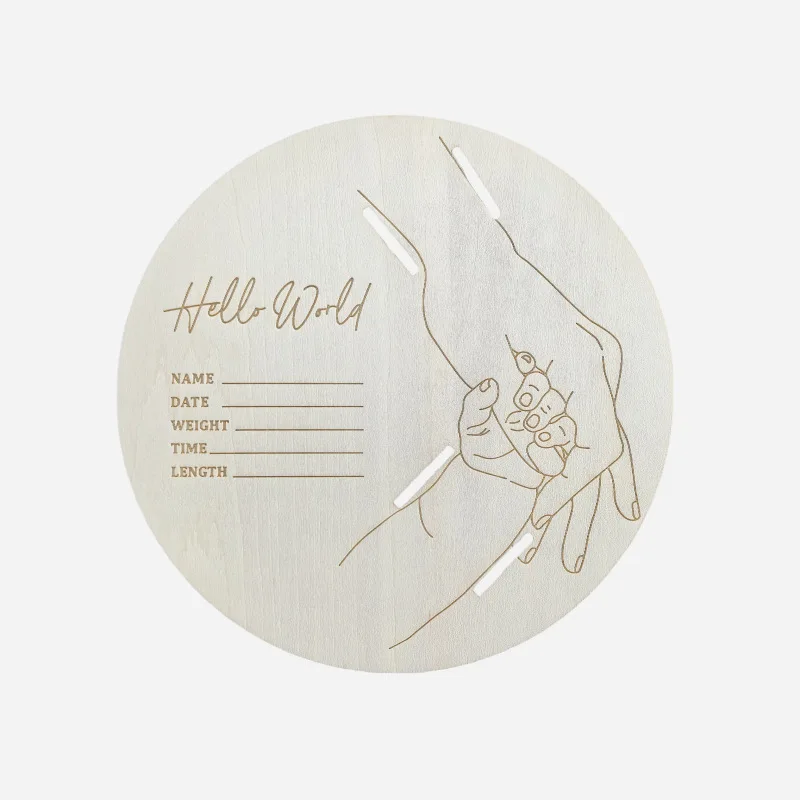 Cercle en bois commémoration naissance souvenir bébé accessoire photo anniversaire naissance cadeau personnali