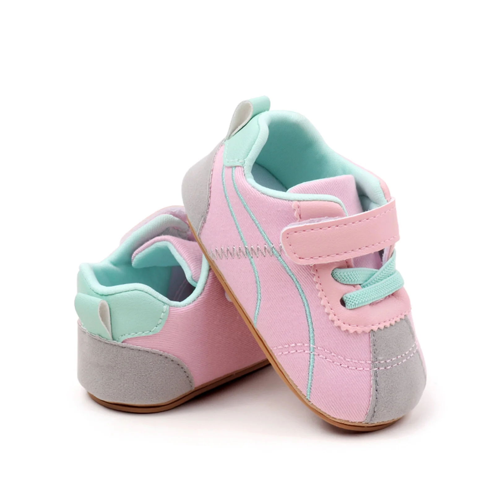 Baskets décontractées bébé fille garçon chaussures respirantes marche style patchwork semelle souple fermeture