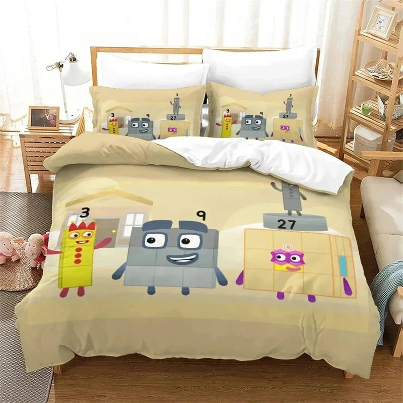 Duvet imprimé animaux numéros éducatif chambre enfant housse couette