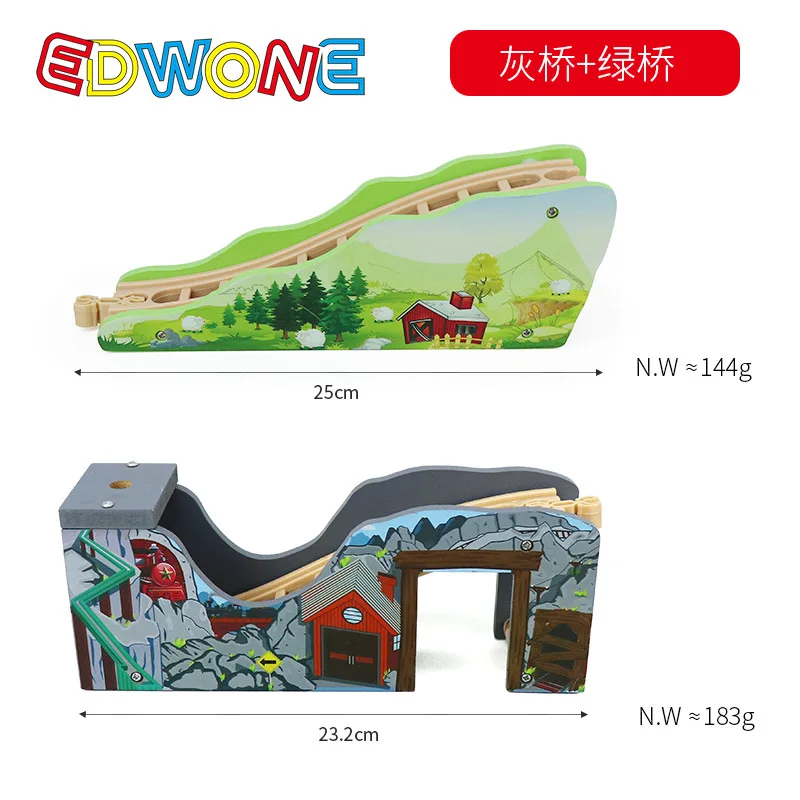 Ensemble pistes train en bois EDWONE jeu éducatif développement imagination enfants 46 ans pente naturelle dét