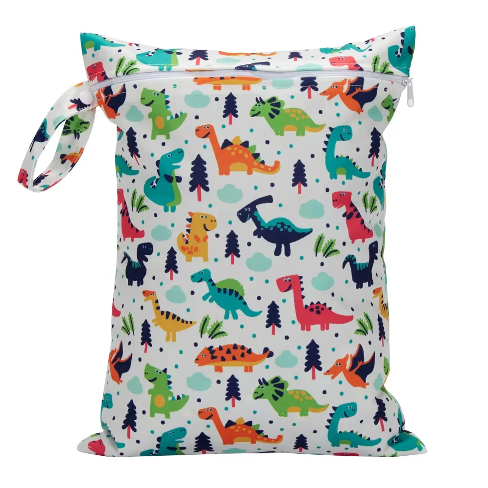 Sac à dos en tissu réutilisable 30x40 cm impression dinosaures enfants