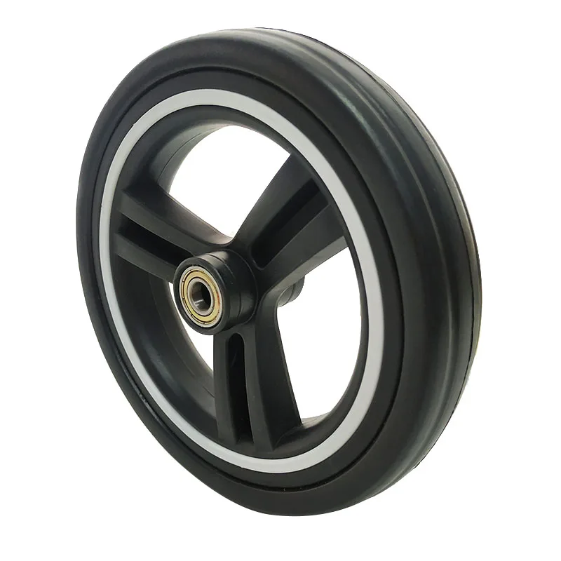 Roue de poussette avant universelle 17cm acier inoxydable caoutchouc durable roulement 6900ZZ accessoires bébé