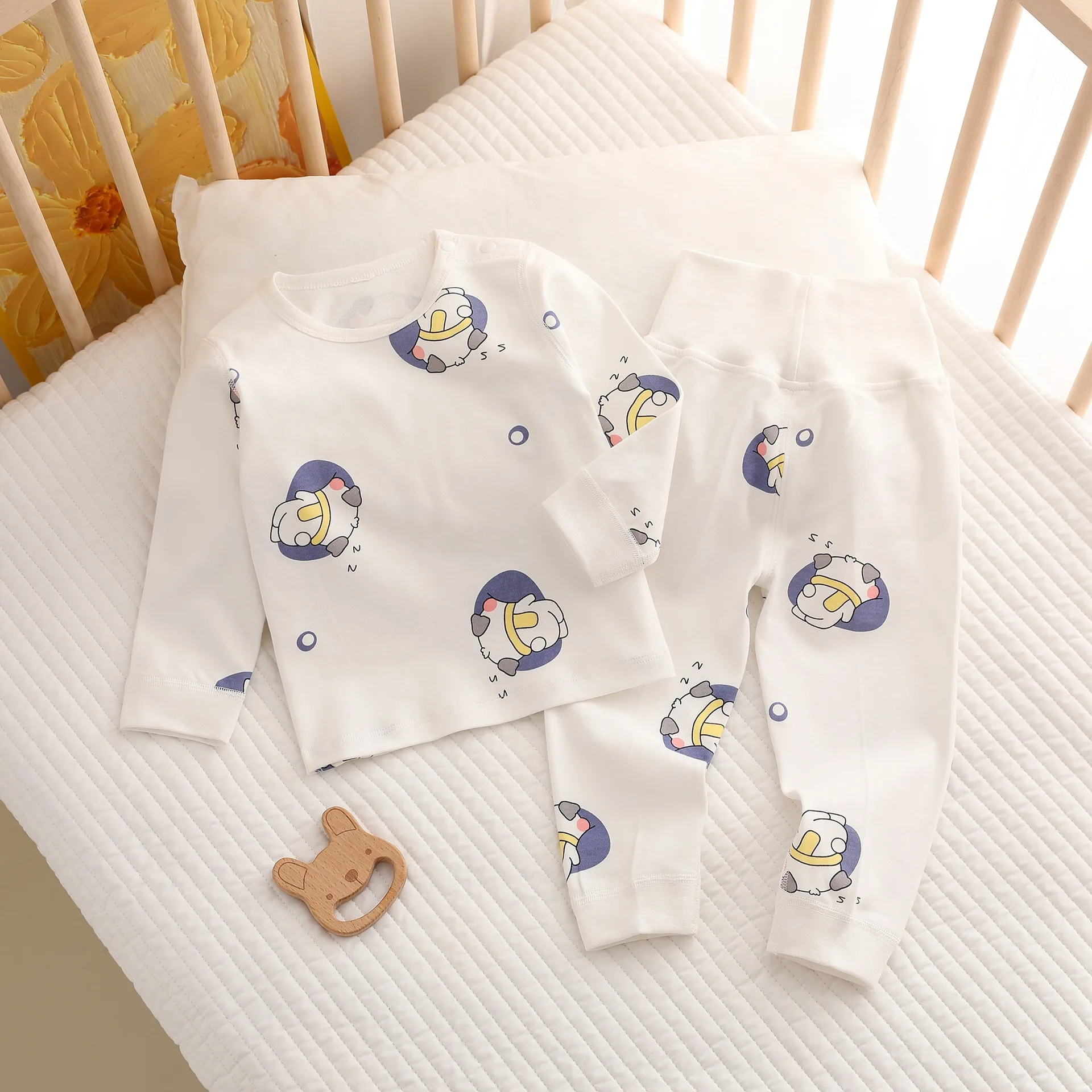 Ensemble pyjama bébé 2 pièces coton pur haut et bas confort nouveauné printemps automne hiver enfant doux doui
