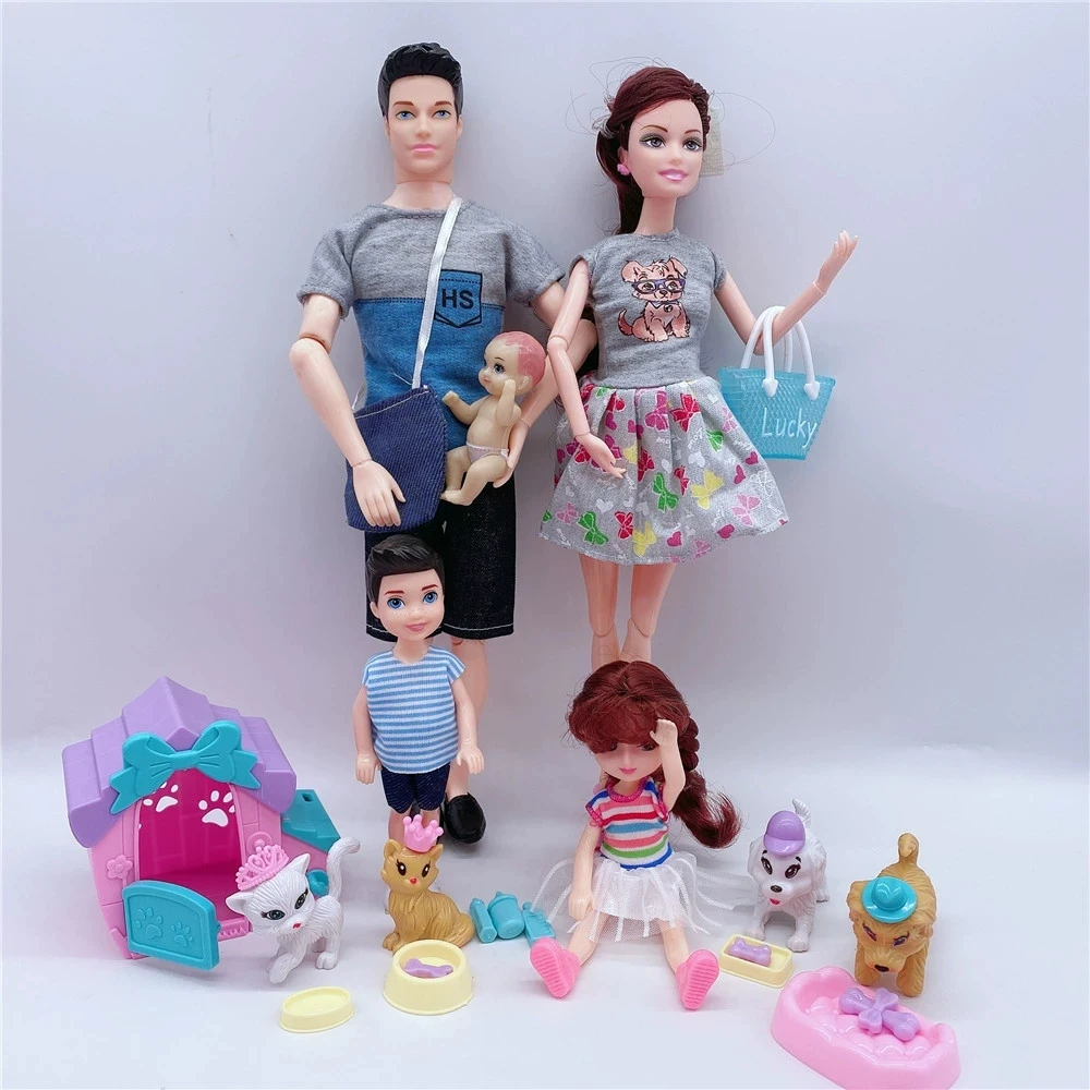 Maison de poupée mignonne ensemble familial accessoires de poussette cadeau anniversaire Noel jouets éducatifs