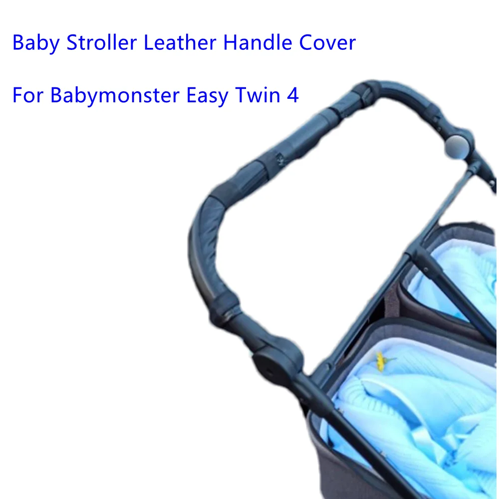 Couverture de poignée en cuir pour poussette Babymonster Easy Twin 4 housse de guidon en cuir synthétique prot