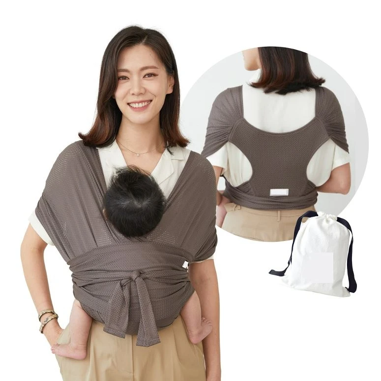 Portebébé enveloppe serviette d'allaitement bébé respirant en maille Coffee