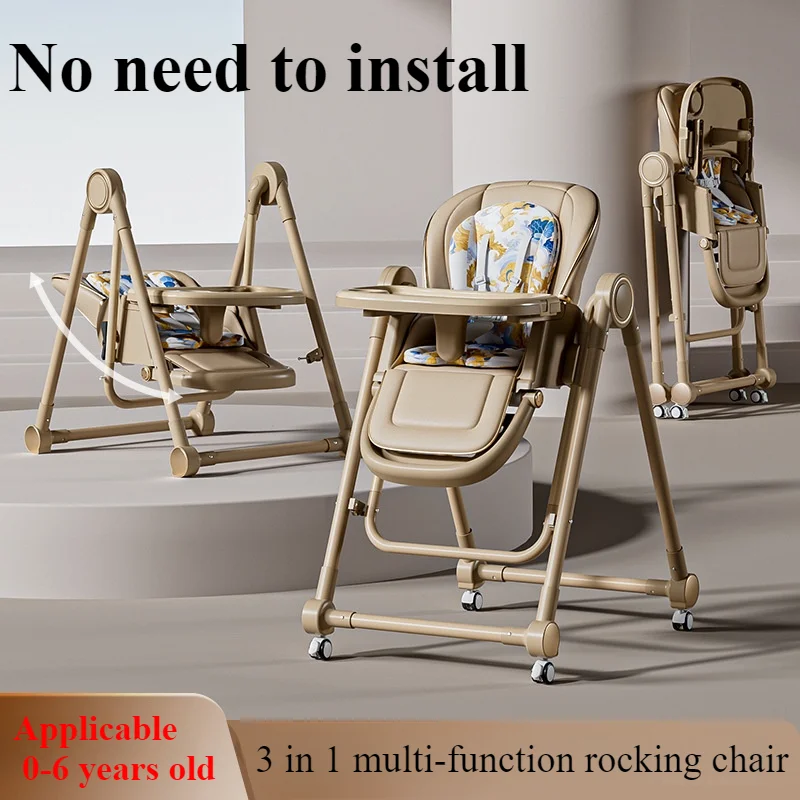 Chaise haute bébé 3 en 1 multifonctionnelle avec bascule plateau amovible coussin rembourré design moderne séc