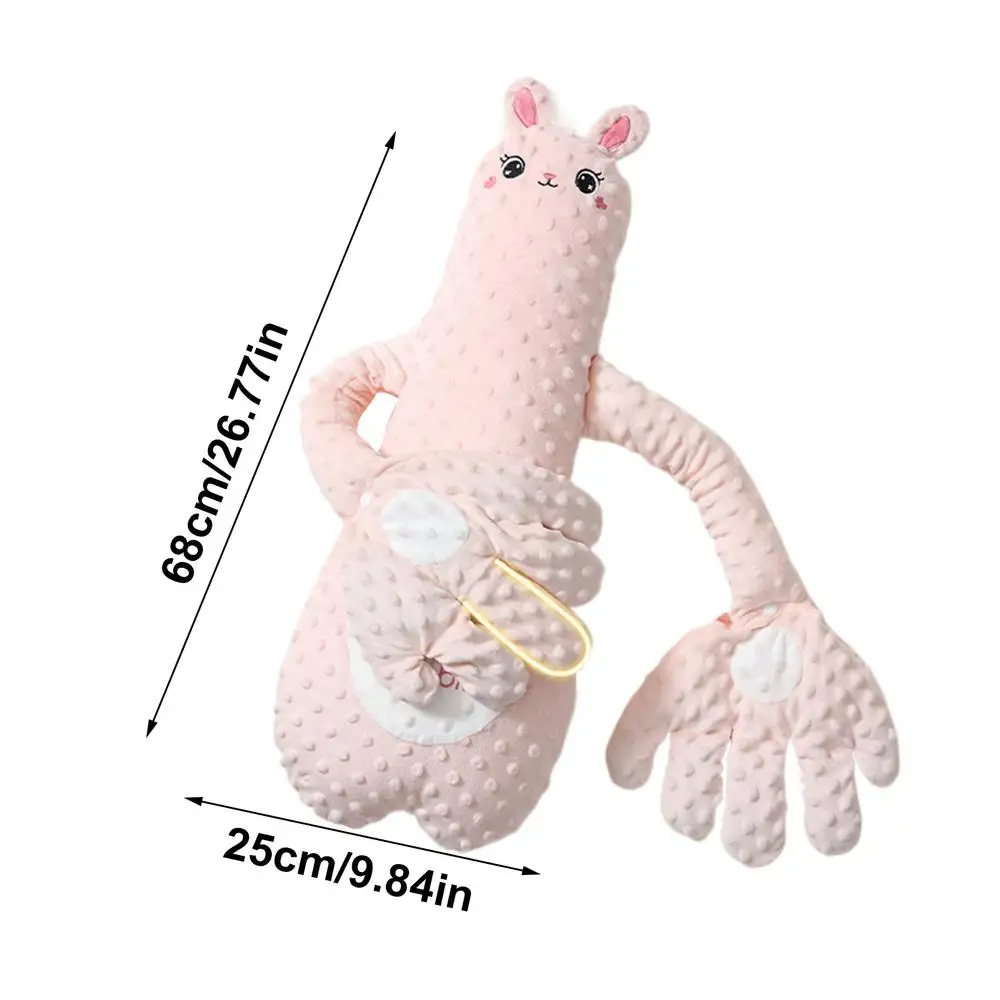 Oreiller de tapotement pour bébé en peluche compagnon doux en forme de lapin coussin interactif pour la voitur