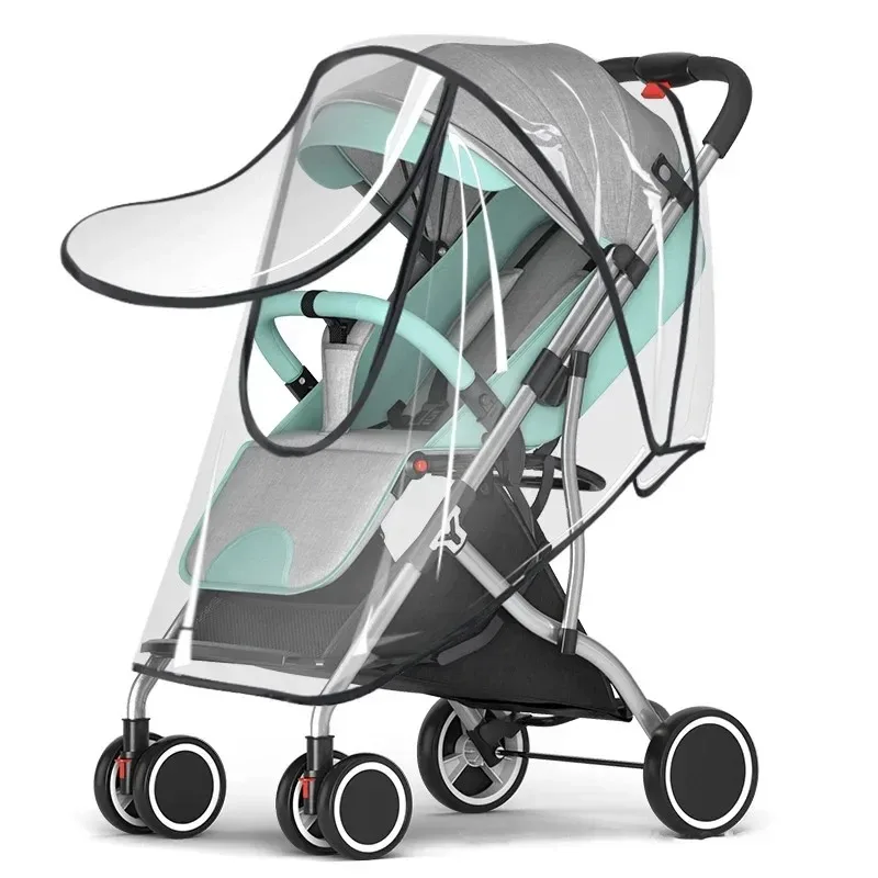 Housse de pluie universelle étanche pour poussette imperméable transparente fermeture éclair antipoussière pro