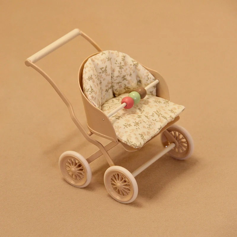 Poussette de bébé miniature 1:12 accessoire de maison de poupée mobilier de jouet cadeau pour enfants jeu créa