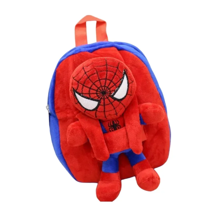 Sac à dos SpiderMan en peluche pour enfants design cartoon couleurs vives idéal pour l'école 3 ans et plus