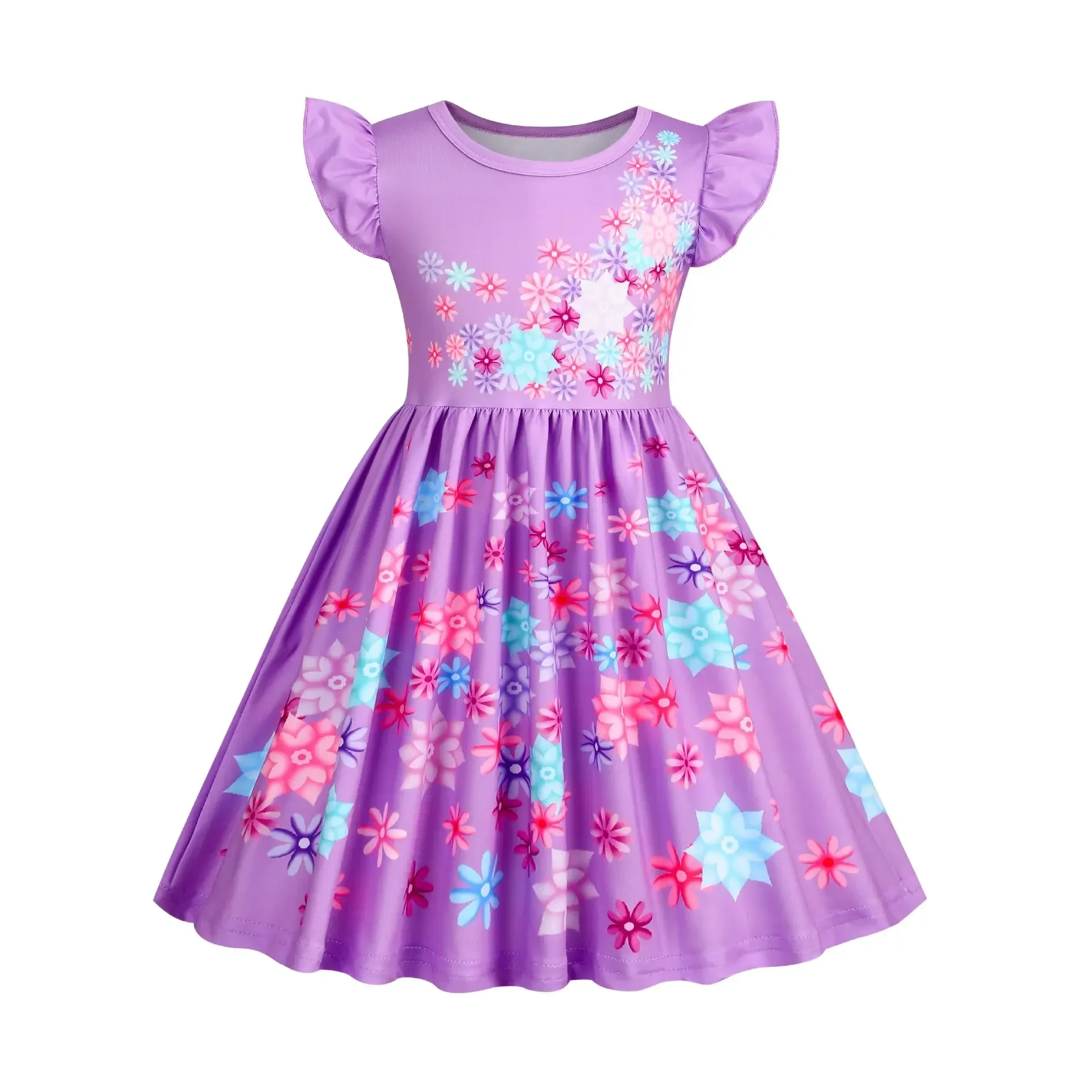 Robe Encanto pour filles robe fantaisie princesse carnaval Halloween style floral manches volants polyester do
