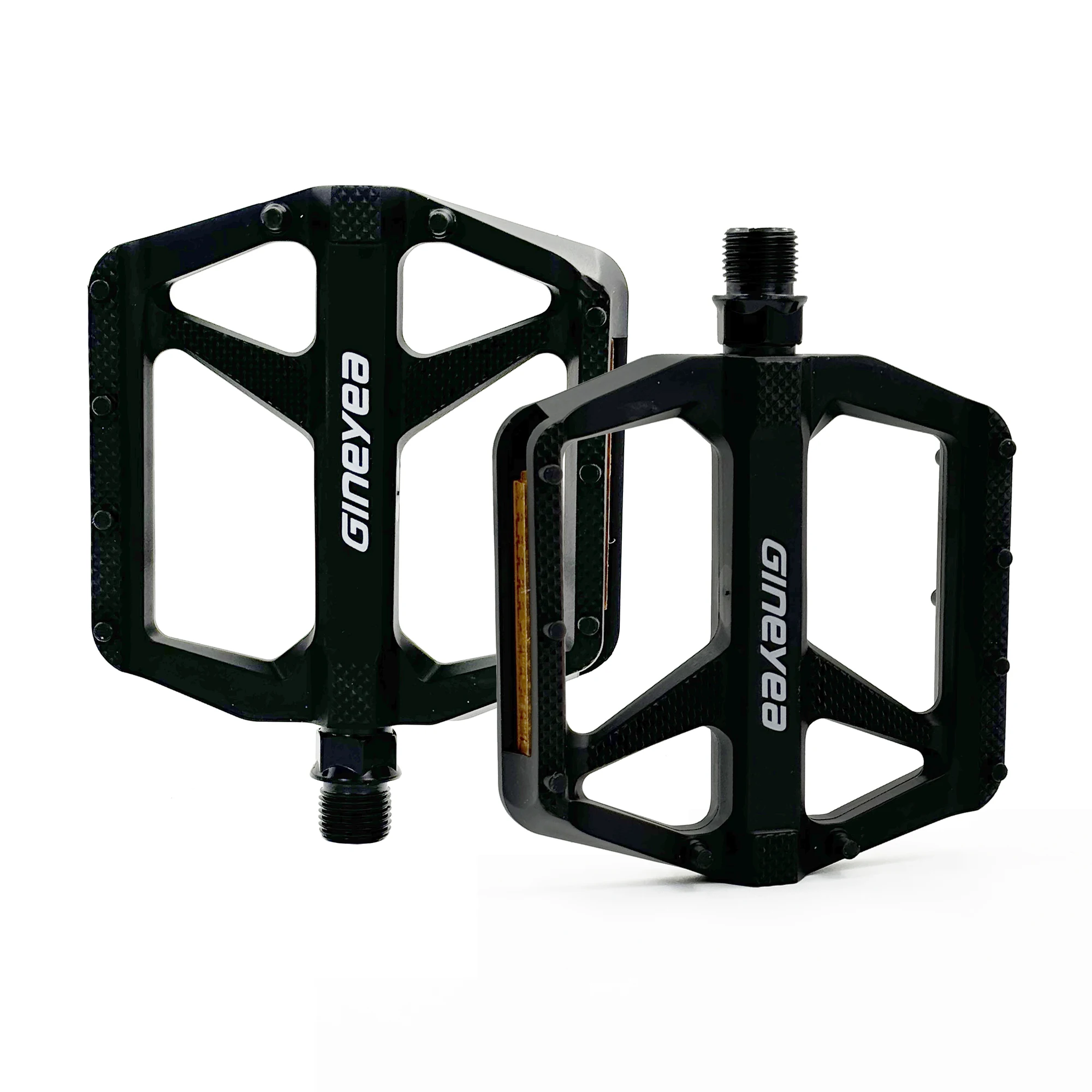 Pédales de vélo Gineyea aluminium noir picots antidérapants VTT route cyclisme urbain accessoires vélo durable
