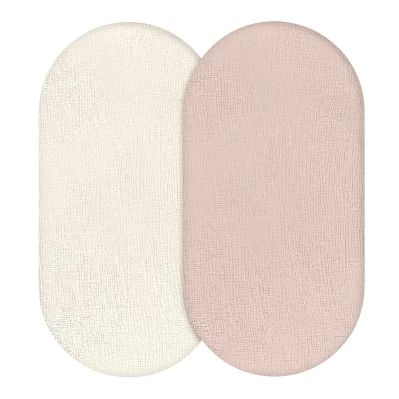 Matelas de berceau pour bébé 2 pièces matelas en fil de coton respirant housse amovible et lavable blanc et ro