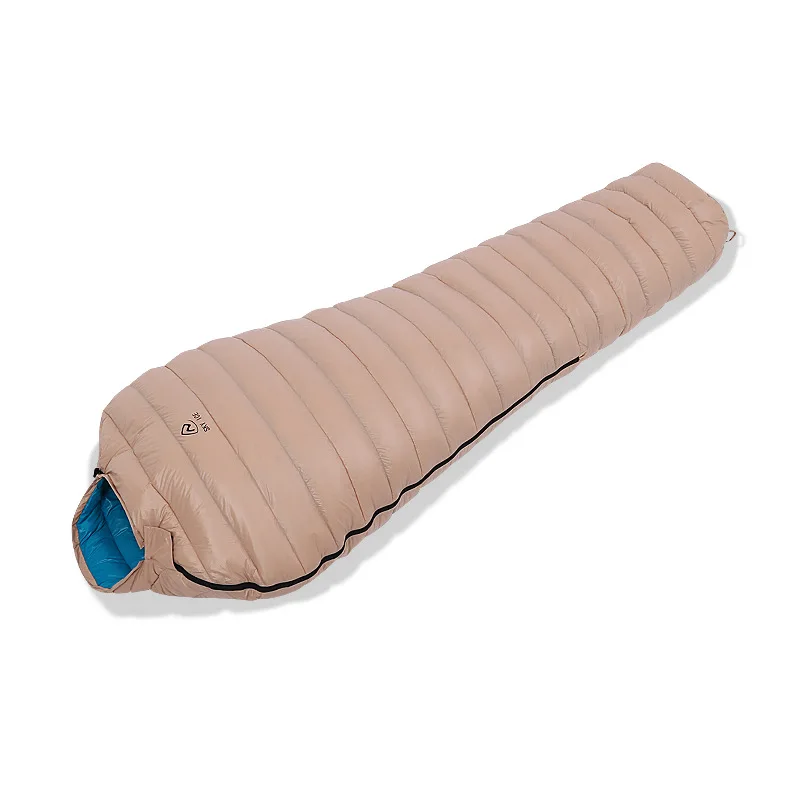 Sac de couchage en duvet d'oie épais pour adultes camping hiver