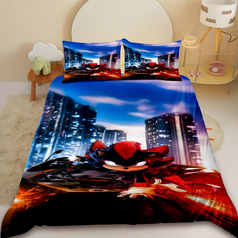 Ensemble de couette housse oreiller lit bébé décoration chambre ado couette motif Kimetsu no Yaiba tissu doux
