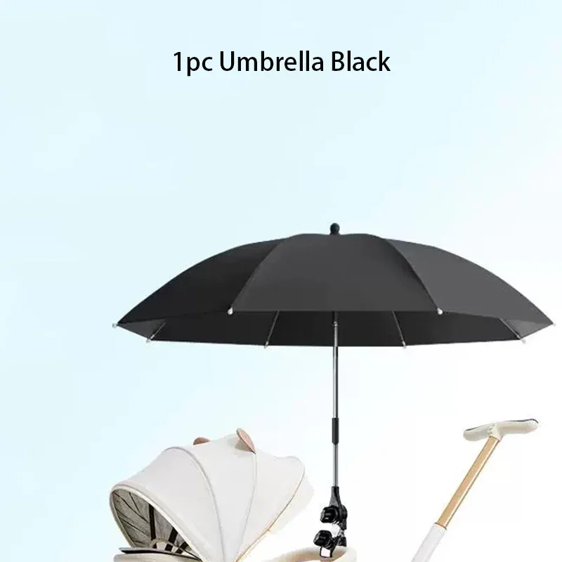 Parasol poussette protection UV 360° universel avec pince Paresoleil pliable noir imperméable bébé Accessoire 