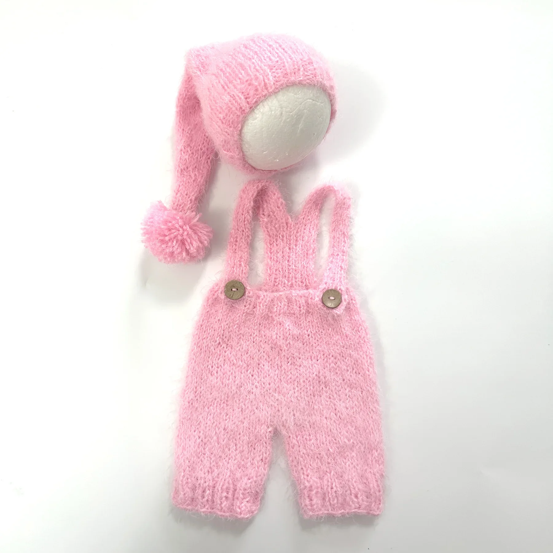 Ensemble photographie nouveauné handknitted laine mohair romper chapeau accessoire photo bébé style charmant d