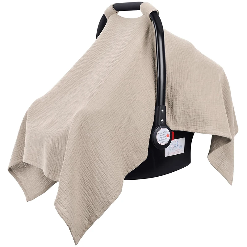 Housse de siège voiture bébé mousseline coton douce respirante protecteur soleil poussette car seat 02 ans 100