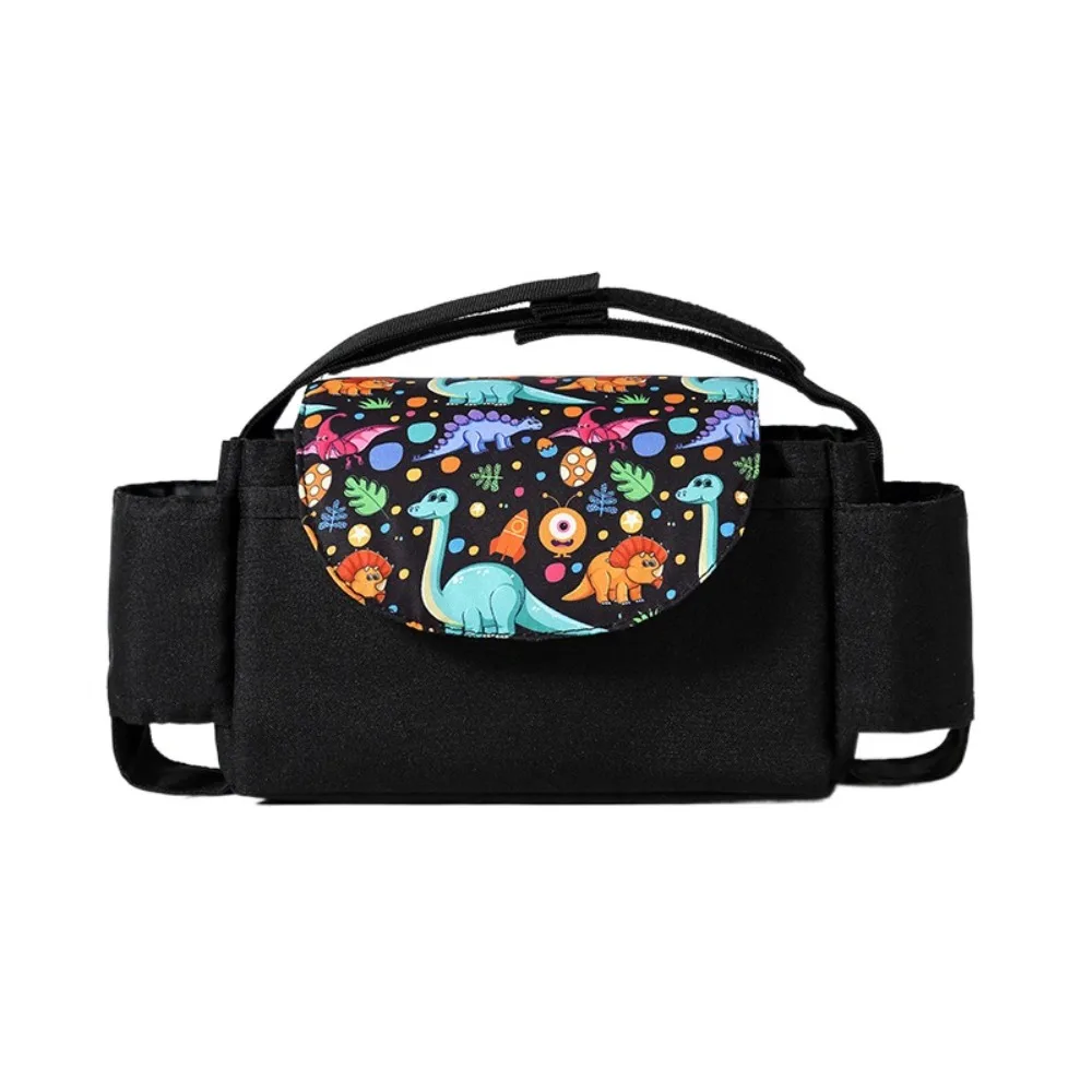 Sac de poussette multifonctionnel polyester dinosaures poches rangement bébé maman style ludique