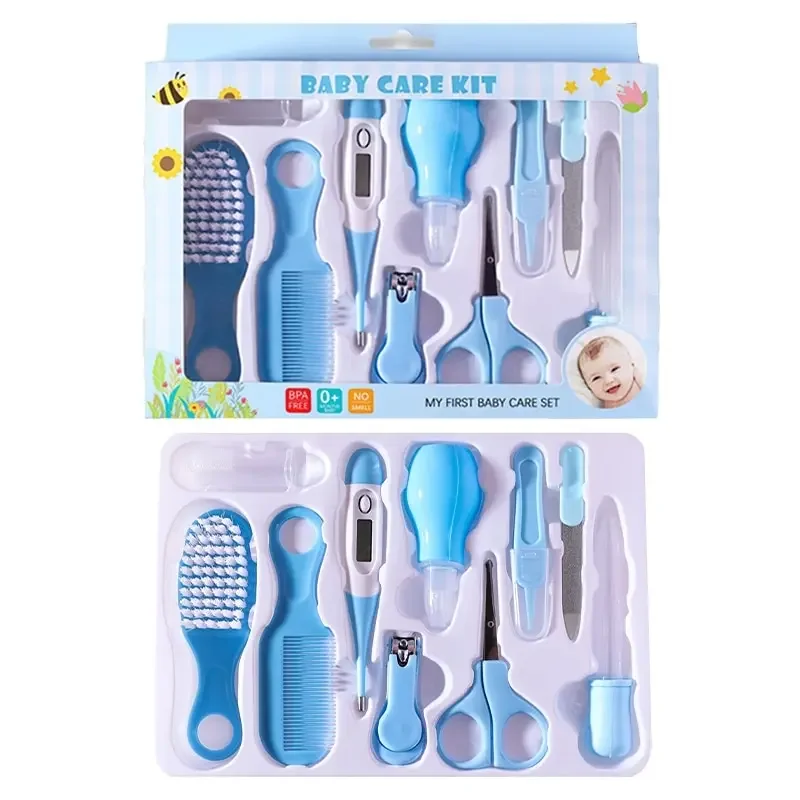 Kit de soins bébé 10 pièces BPAfree thermomètre ciseaux brosse dentition accessoires indispensable hygiène béb