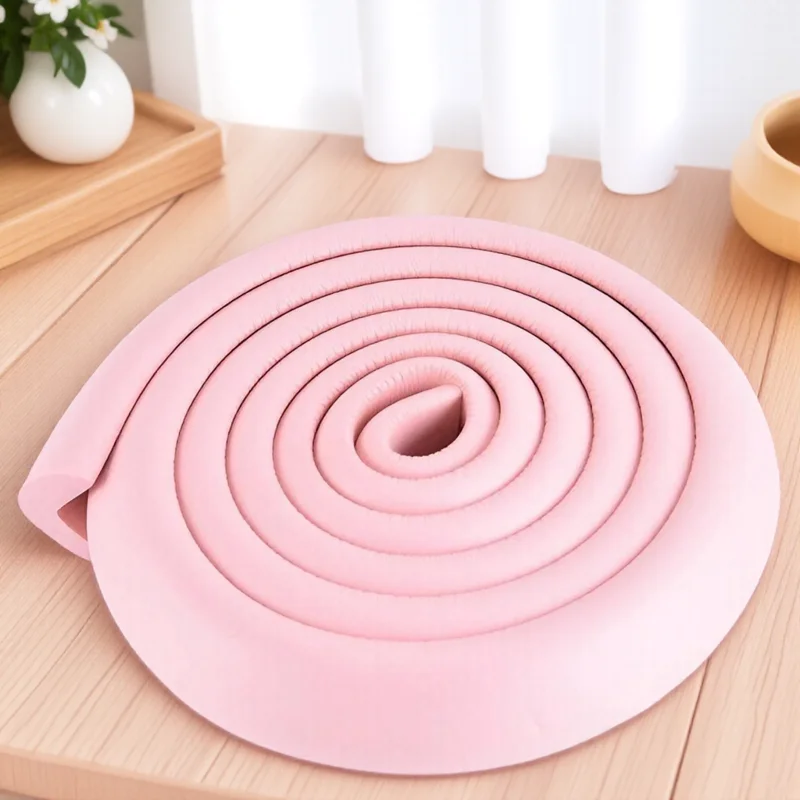 Protecteur de coin en mousse EVA rose doux pour meubles et tables sécurité bébé