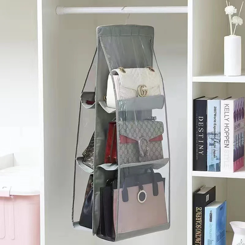 Organisateur transparent suspendu pour rangement sacs bébé accessoires penderie design moderne gain de place p