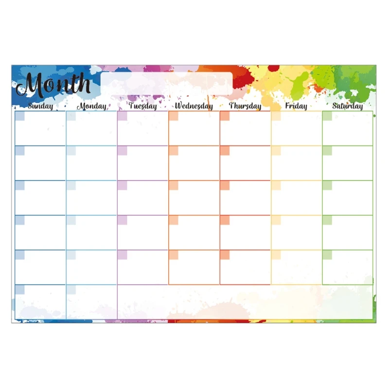 Calendrier mensuel planning artistique coloré organisation temps personnel professionnel étudiant minimaliste 