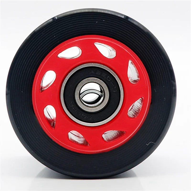Roues de patins à roulettes ABEC9 en PU haute durabilité vitesse optimale design sportif moderne noir et rouge