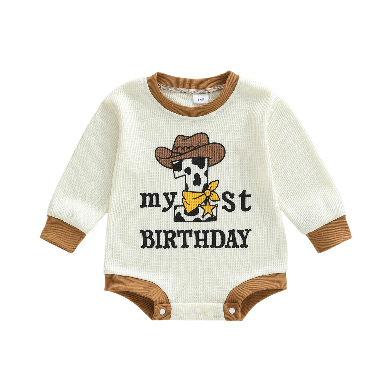 Body de célébration 1er anniversaire bébé garçon fille vêtement festif motif cowboy western coton confortable 