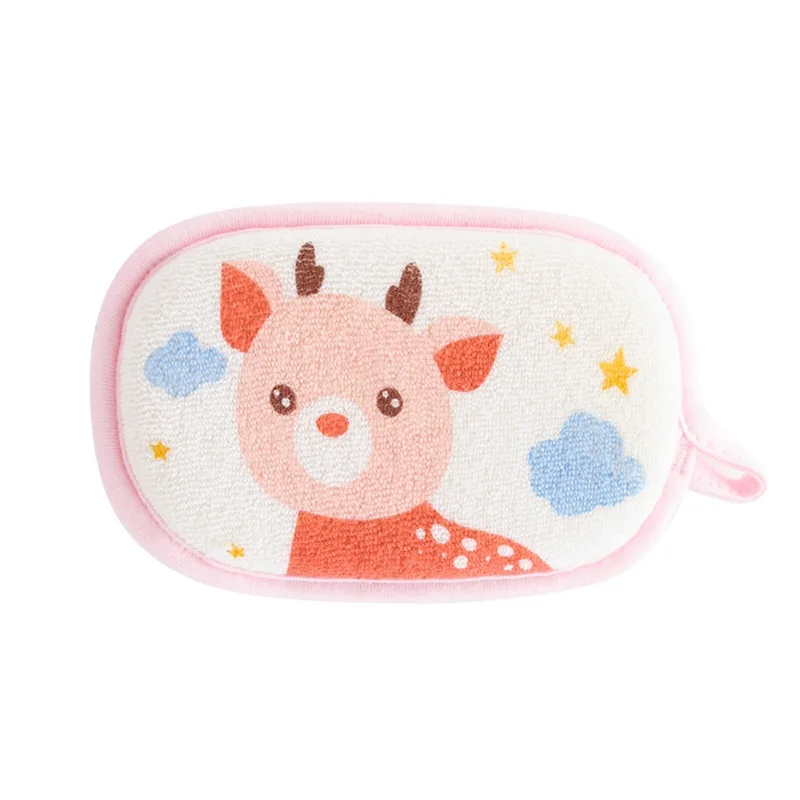 Brosse de bain pour bébé Éponge Serviette de gommage Accessoires de toilette pour enfant Trousse de rangement 
