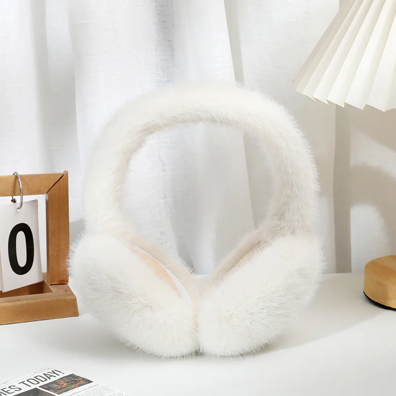 Serretête en peluche doux et chaud design minimaliste hiver adultes protection oreilles matériau moelleux styl