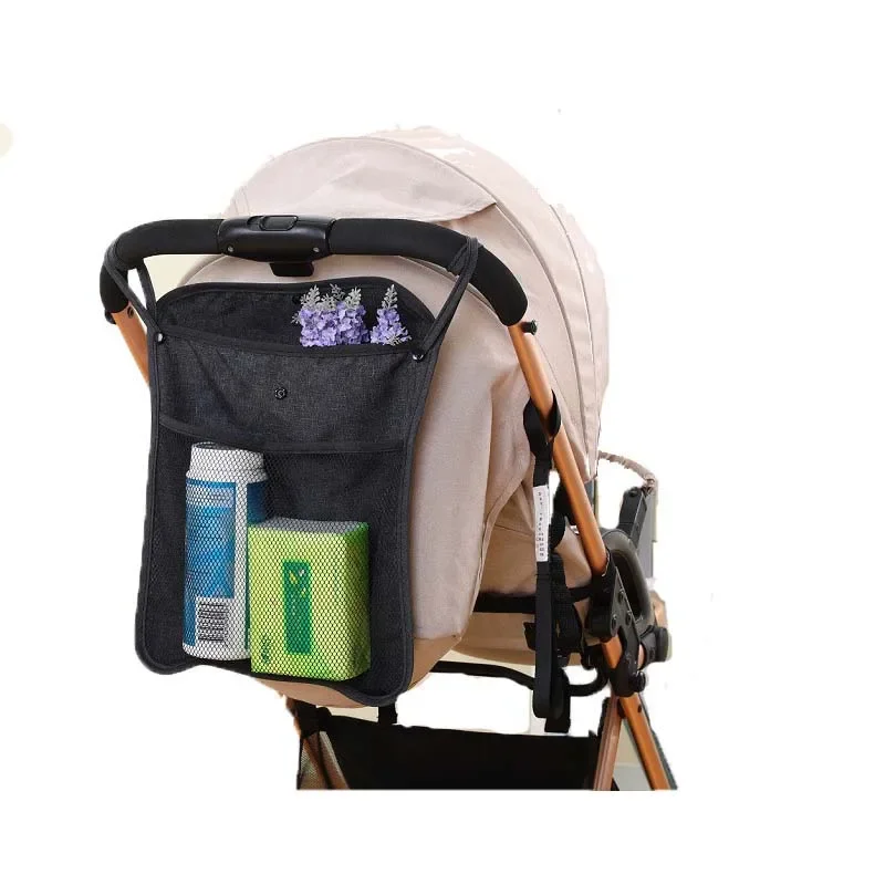 Organisateur de poussette en maille pour bébé sac de rangement multifonctionnel accessoires de voyage style mo