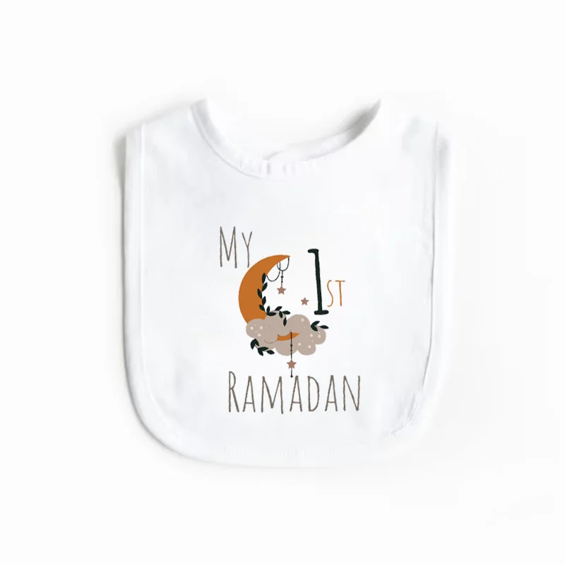 Bavoir bébé Ramadan cadeau islamique fille premier Eid tissu doux design festif usage quotidien coton conforta