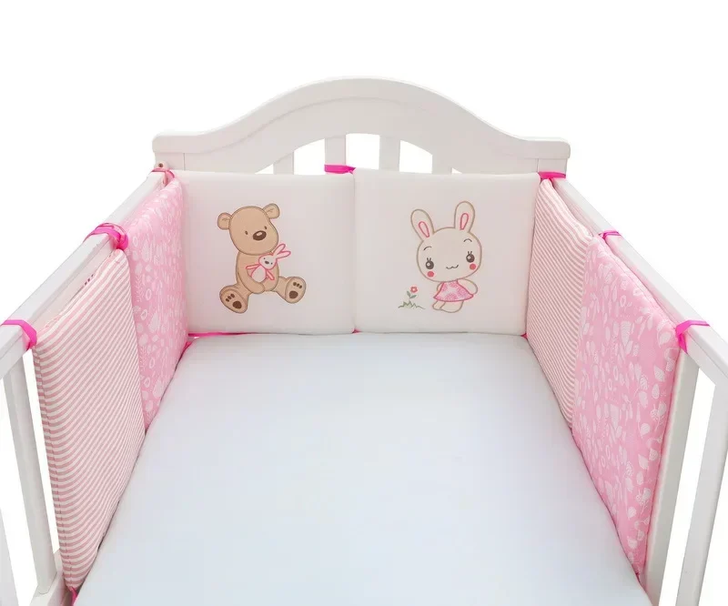 6 pièces ensemble protecteur lit bébé parechocs anticollision coussinets coton mélange berceau motif floral la