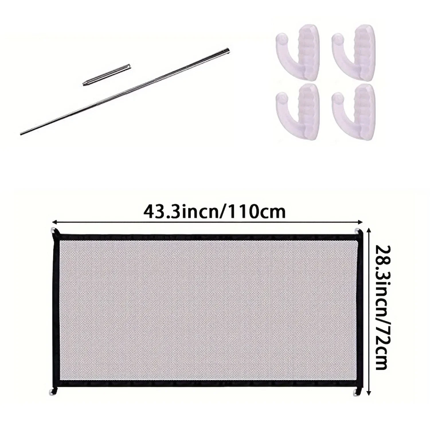 Barrière de sécurité rétractable pour bébé porte de protection portable maille nylon 4 crochets en plastique d