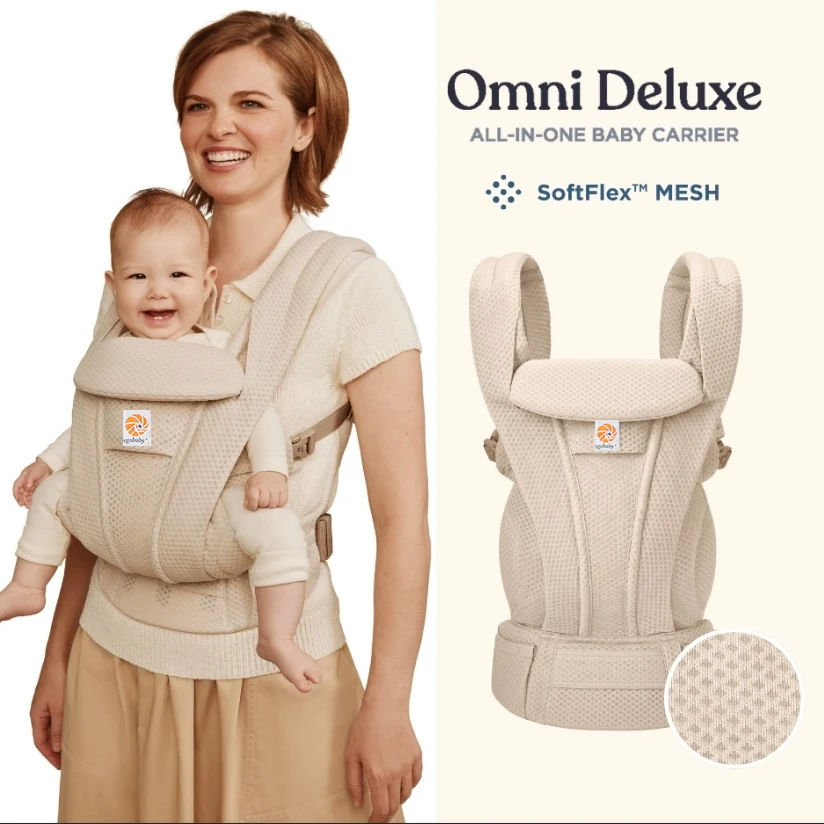 Omni Deluxe portebébé 4 positions ergonomique kangourou infantile fronde enveloppement coton maille sac à dos