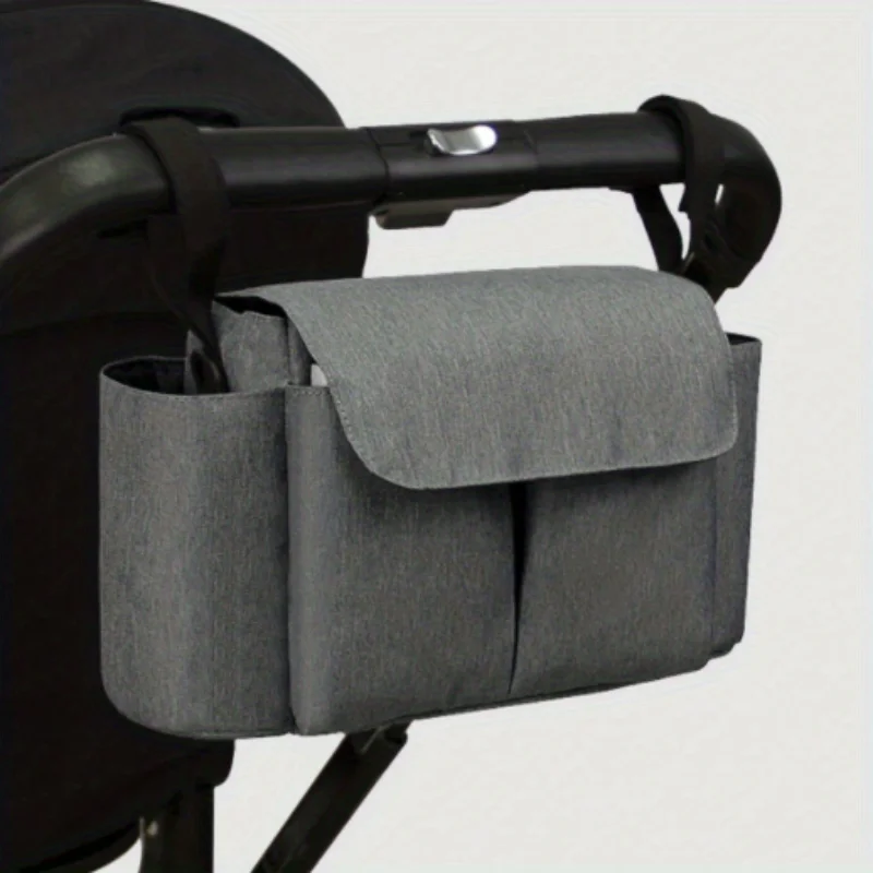 Organisateur de poussette suspendu sac de rangement pour bébé poches latérales grande capacité tissu polyester
