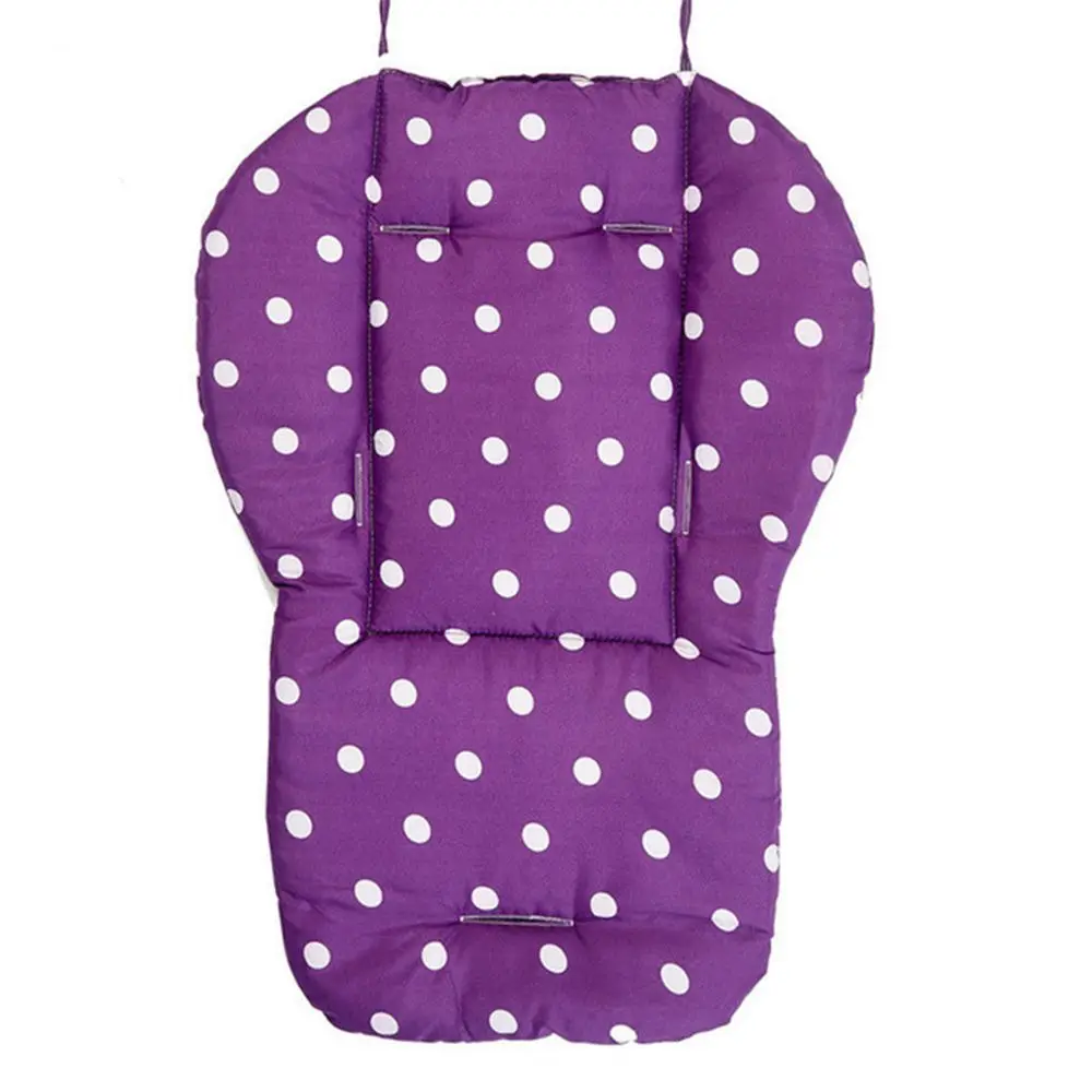Matelas de siège pour bébé tapis de poussette en coton coussin de chaise à pois violet doux et confortable fac