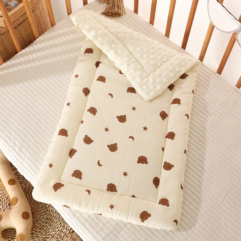 Coussin de siège pour poussette et lit bébé couverture douce en coton motif ours et étoiles accessoire bébé co