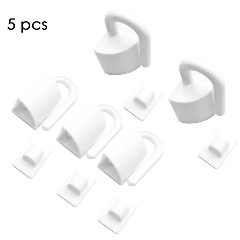Ensemble de crochets adhésifs bébé 5 pièces plastique blanc fixation sans outil salle de bain cuisine entrée p