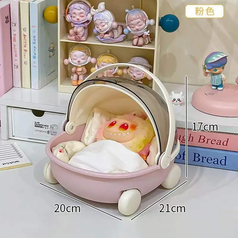Berceau de sommeil pour poupée 17cm poussette peluche Labubu accessoire de jeu éducatif pour enfants 3 ans et 