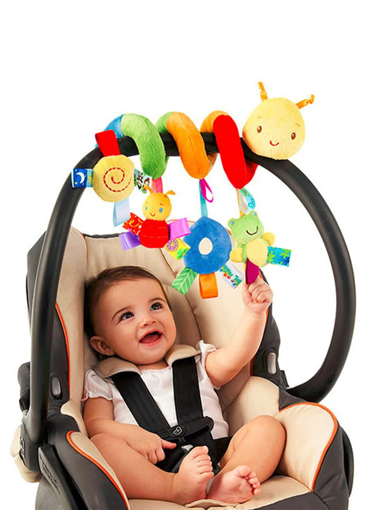 Jouet d'éveil en peluche colorée pour siège auto et poussette jouet suspendu interactif pour bébés 06 mois sti