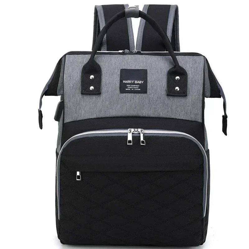 Sac à dos maternité grande capacité sac à langer poussette sac suspendu bébé noir gris fermeture éclair compar