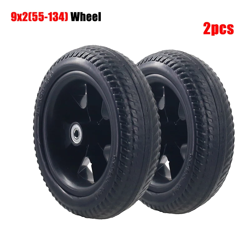 Roues arrière 9x2 pour tricycle enfant durables noires 2 pièces facile à installer haute qualité usage sécuris