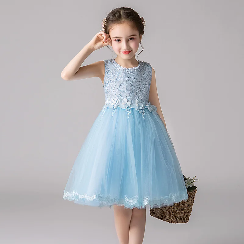 Robe princesse dentelle tulle pour fille fêtes d'anniversaire mariages style romantique cérémonie été occasion