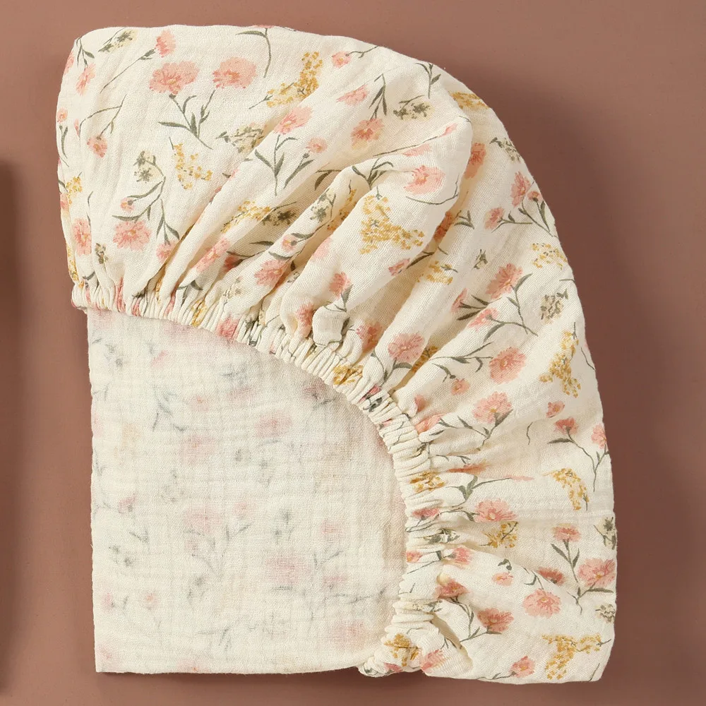 Bonnet de douche bébé en mousseline de coton doux et respirant housse cheveux protectrice design floral usage 