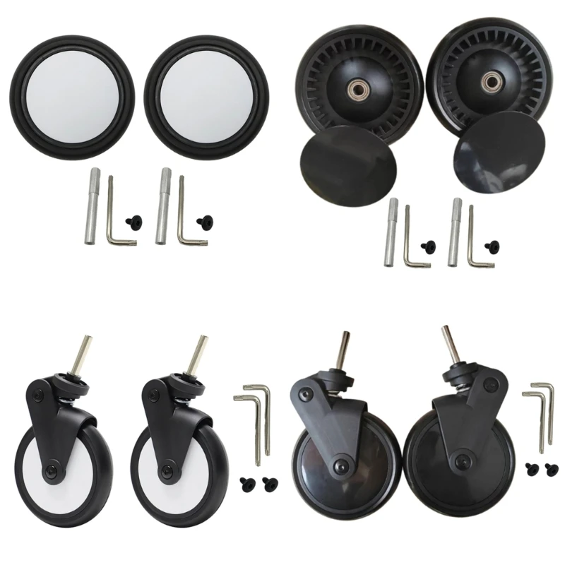 Roues accessoires mobilière 360 degrés plastique métal noir argenté design moderne pour chaises tables meubles