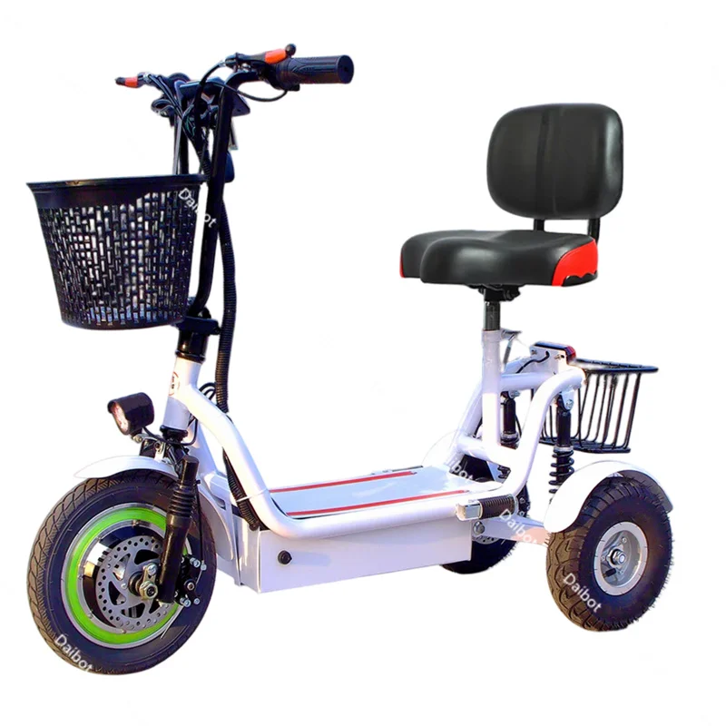 Mini Tricycle électrique pliable Dailbot 10 pouces 3 roues Scooter électrique pour adulte banlieue siège confo